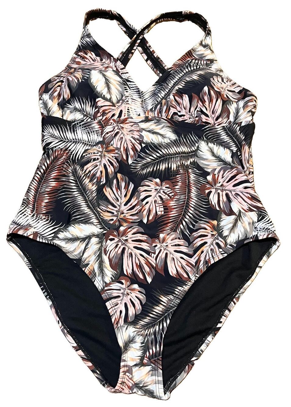 Hurley Swimsuit One Piece Tropical Palm Floral Island Bathingsuit Women's XXL 2X